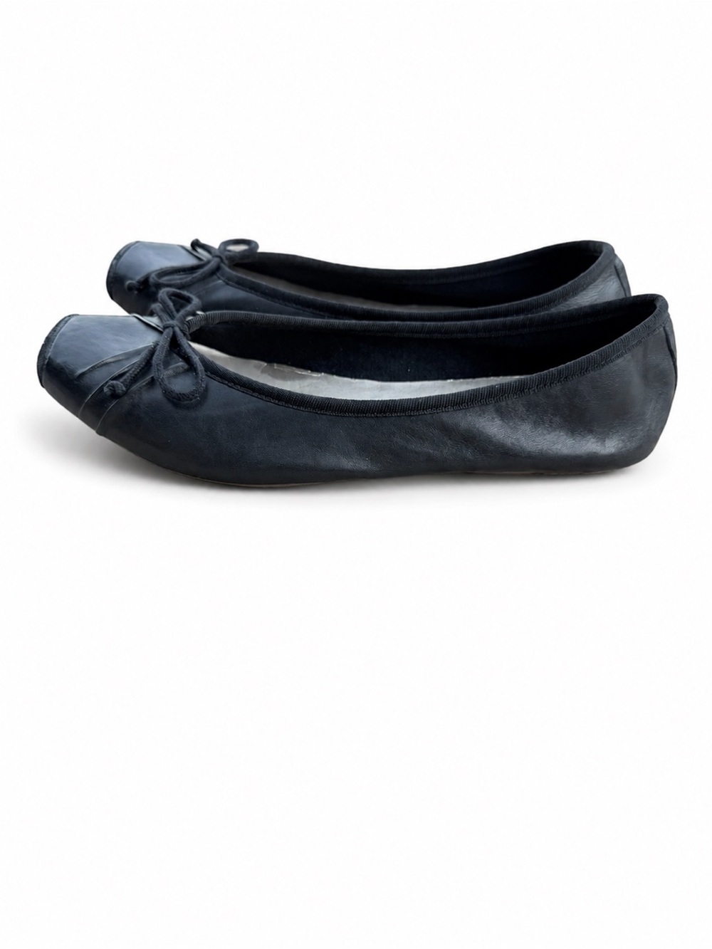 Jessica Simpson Leve Black Ballet Flats Square Toe Bow Size 7.5B - Picture 6 of 10